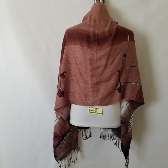 #1059 Cashmere Silk Beige Brown Pashmina Shawl - Picture 5 of 11